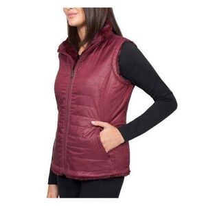 Nicole Miller Women's Reversible Cozy Quilted Faux Fur Insulated Puffer Vest